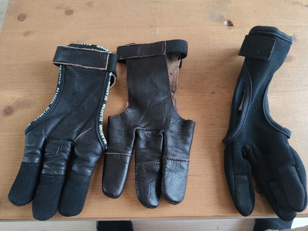 Boogschiet handschoenen, nieuw 3 paar