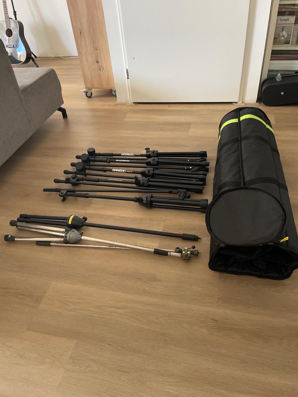 Complete set: 5x Innox microfoonstatief + Gravity tas
