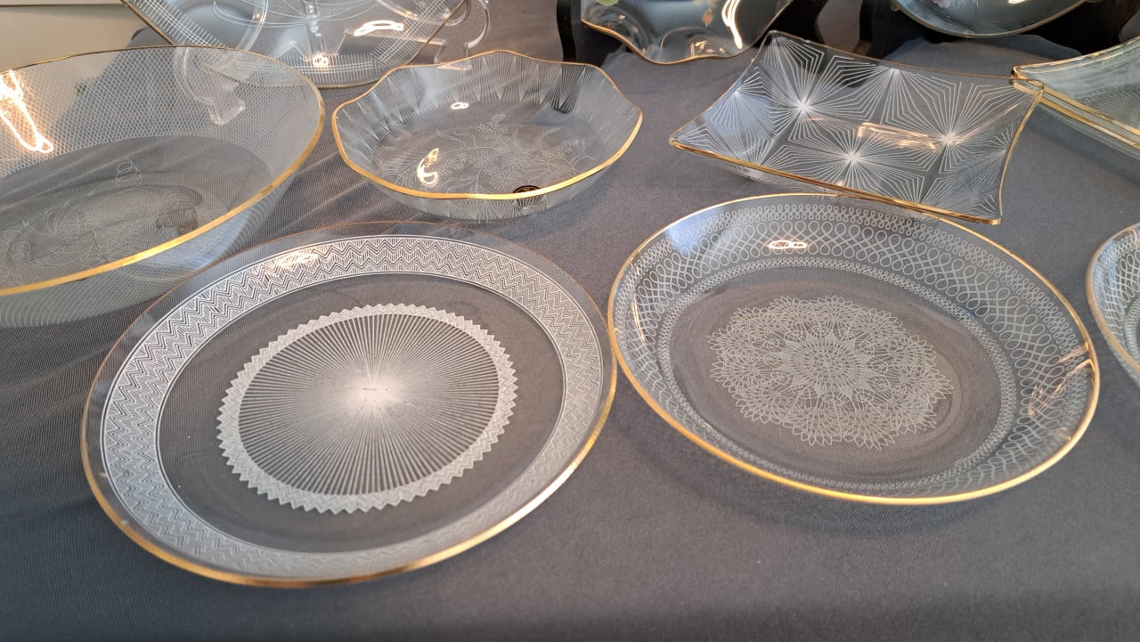 Vintage glazen cakeschalen