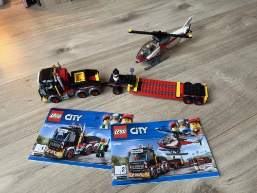 Lego City vrachtwagen met dieplader & helicopter 60183