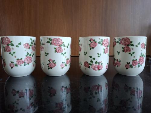 4 mokjes met bloemenprint