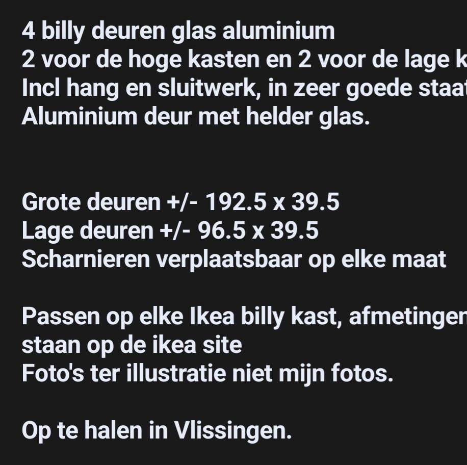 Vitrinekast deuren billy ikea