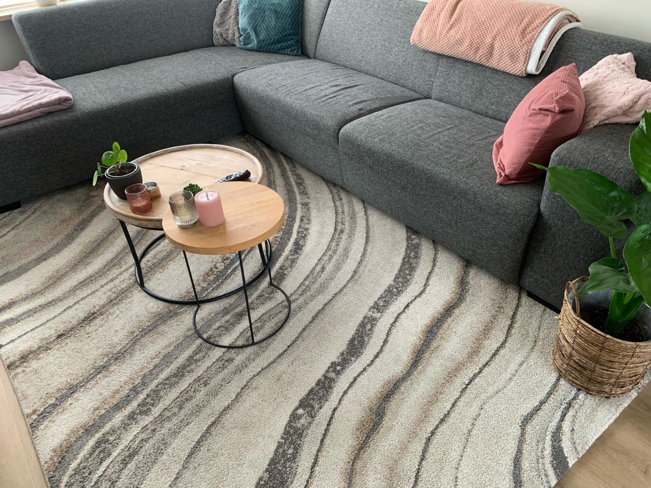 Groot vloerkleed beige