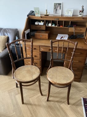 Thornet stoel met gevlochten zitting 2x