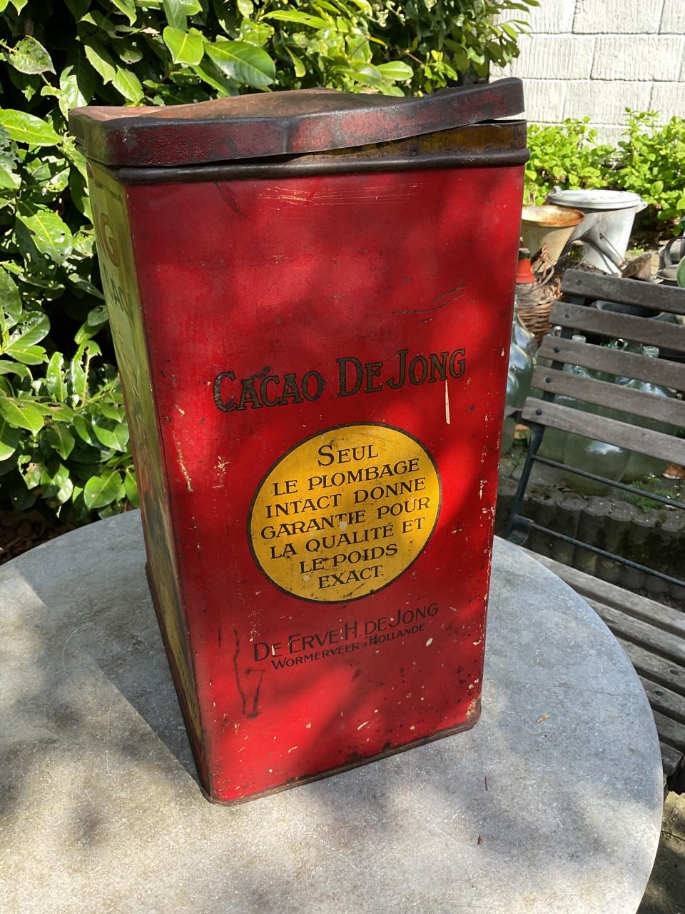 Antiek blik De Jong’s Cacao