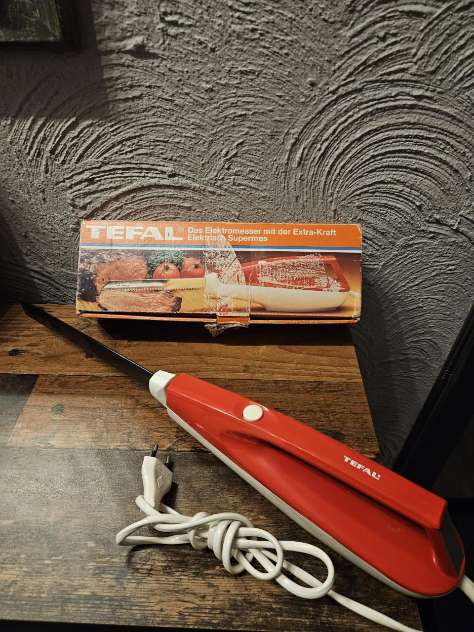 Werkend Tefal Elektrisch Mes - Vintage retro kleur rood