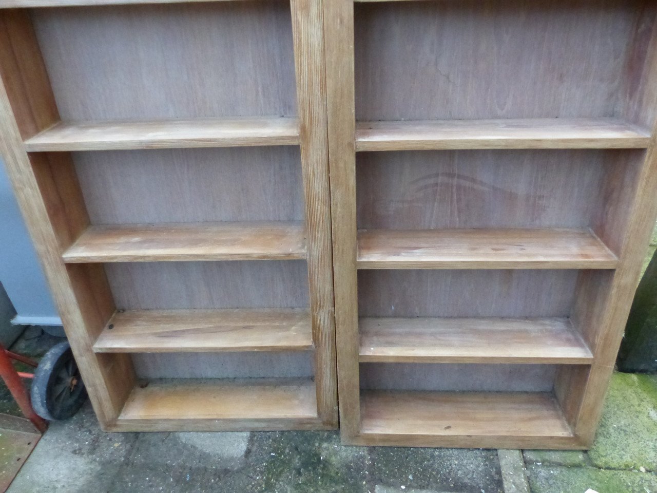 Boekenkast vitrinekast teakhout 2 stuks 60b16d201hoog hangkast