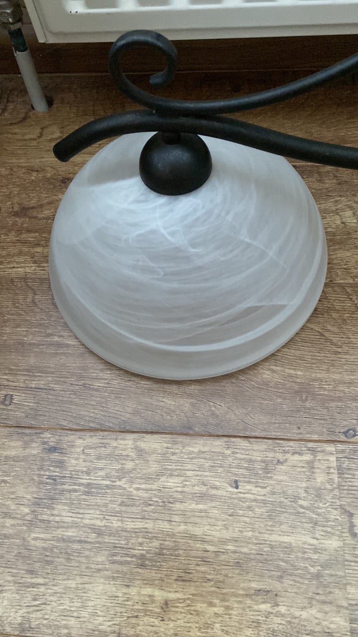 Hanglamp met 2 glazen kappen