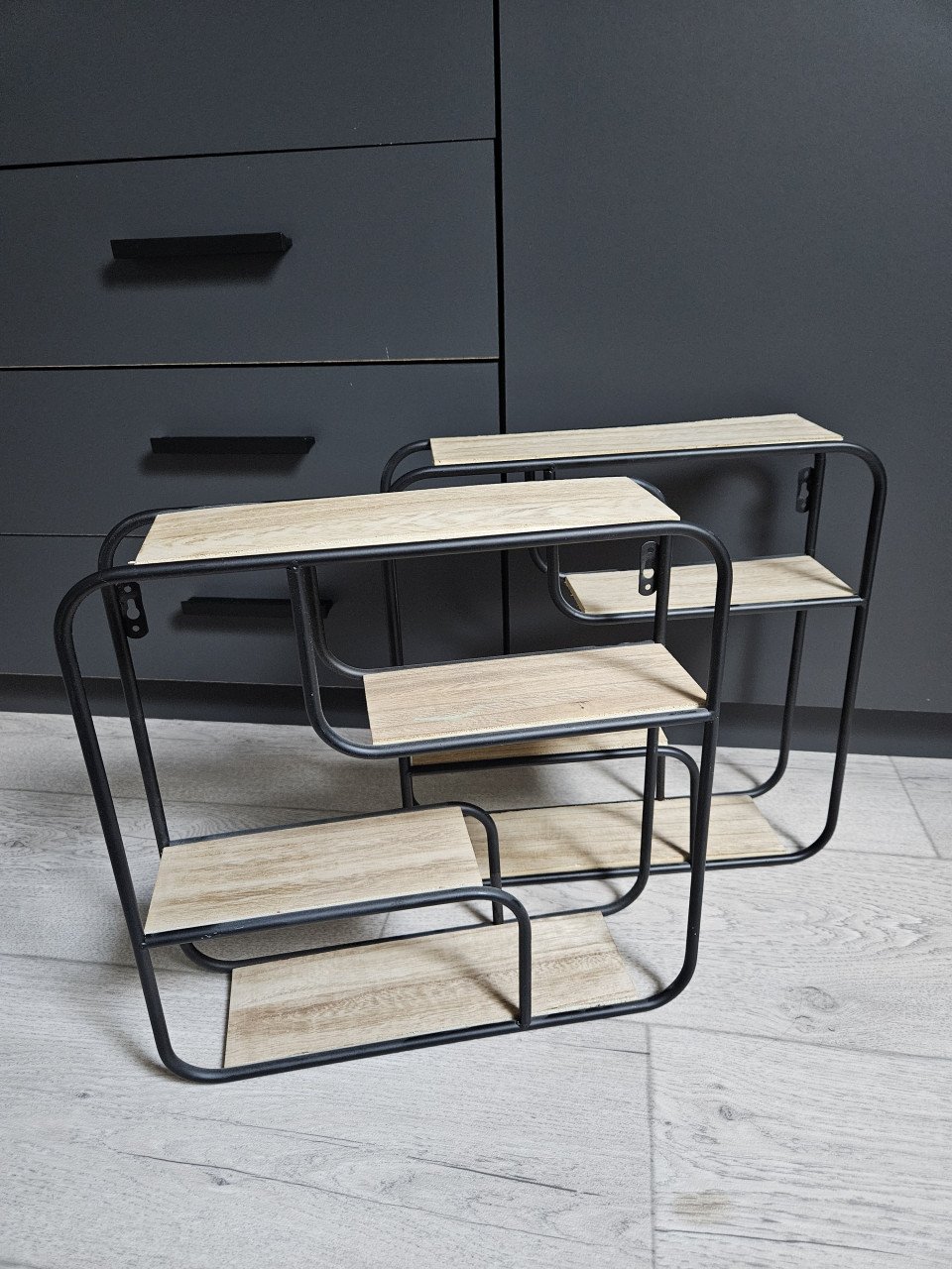 Decoratie rekjes 2 stuk hout ophangplank