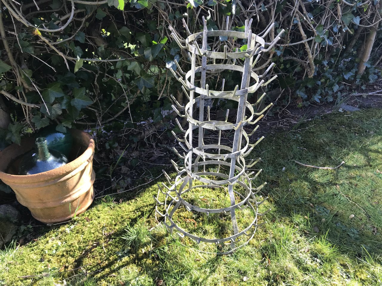 Tuin decoratie emaille zink glas