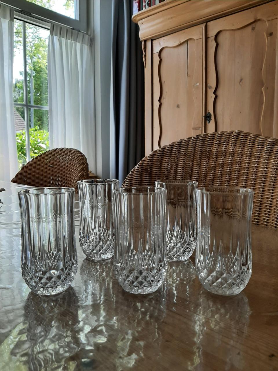CRISTAL`D ARQUES  - 5  TUMBLERS - LIKEURGLAZEN  - KRISTAL