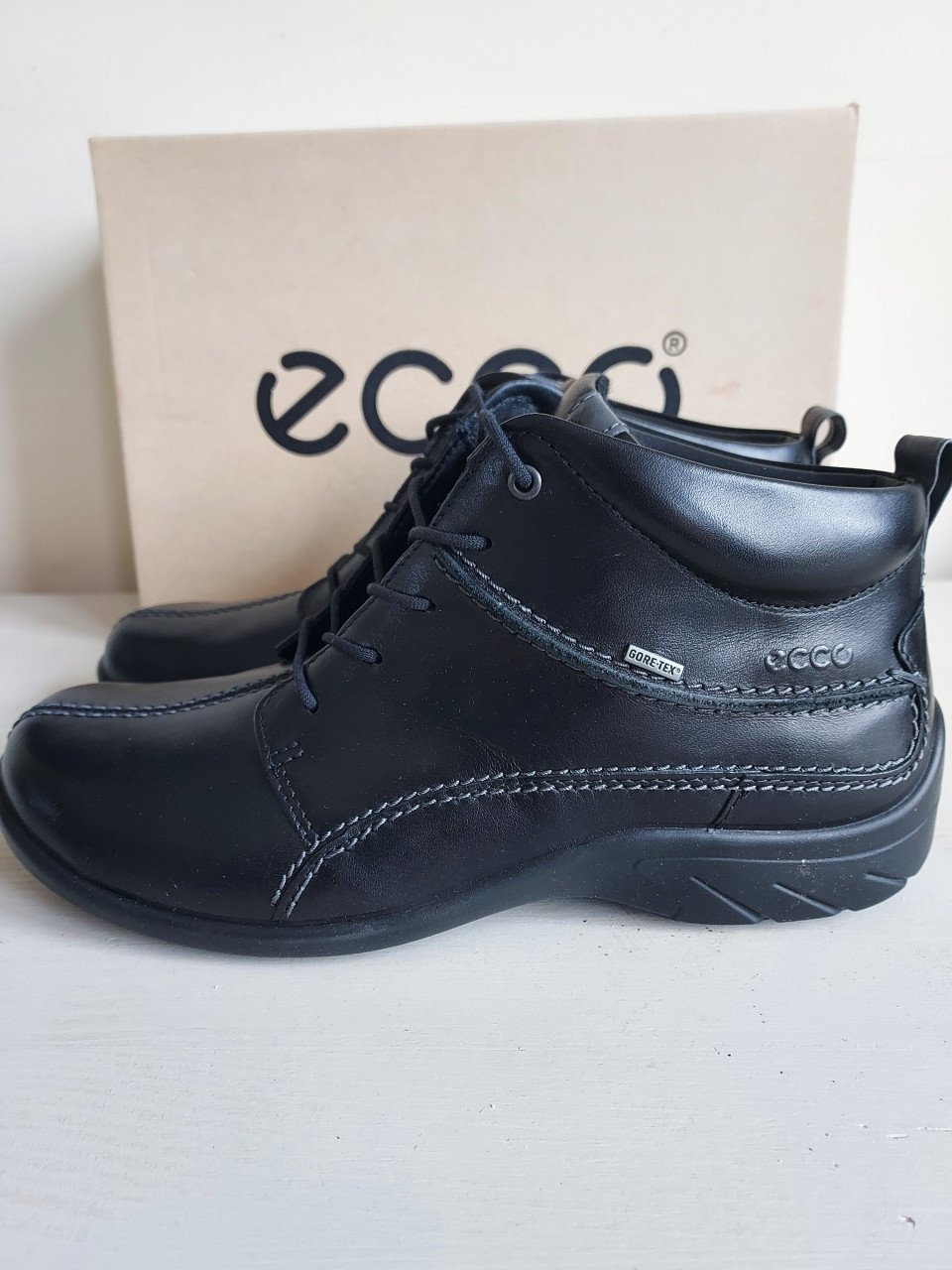 Ecco Wave half hoge veterschoen zwart maat 38 Nieuw