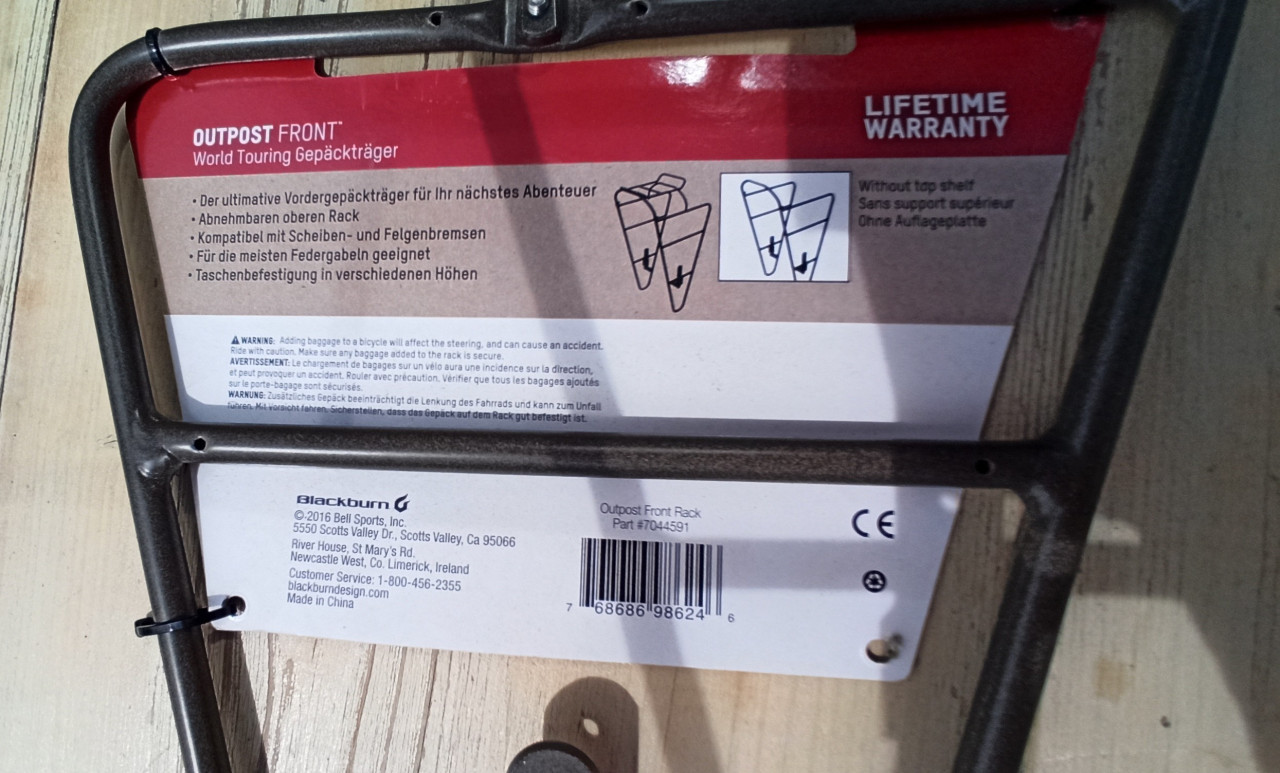 Blackburn OUTPOST FRONT Rack - Bagagedrager Voor - Nieuw