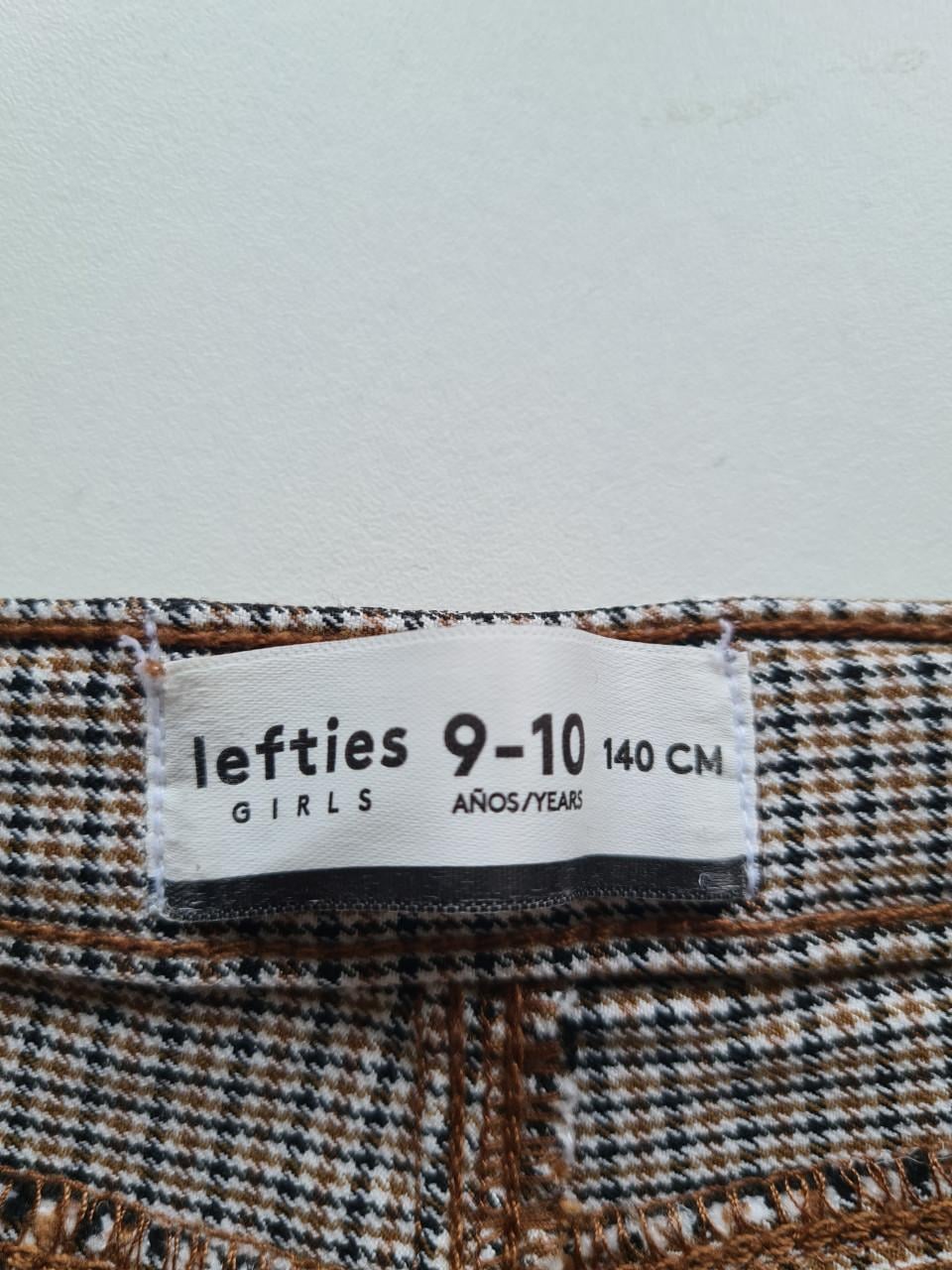 Lefties beige geruite broek maat 140