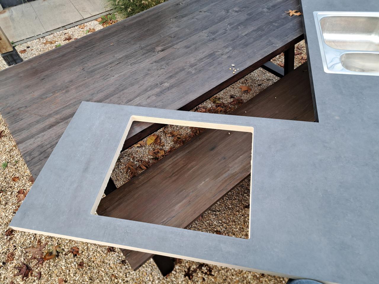 Aanrechtblad met spoelbak