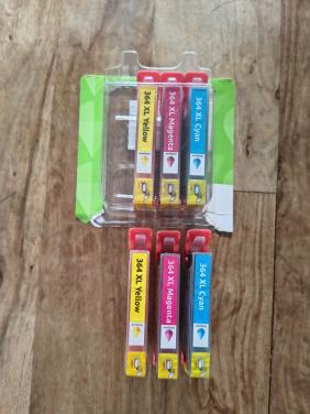 6x nieuwe inktcartridges HP 364 XL. Kleur cartridge nieuw.