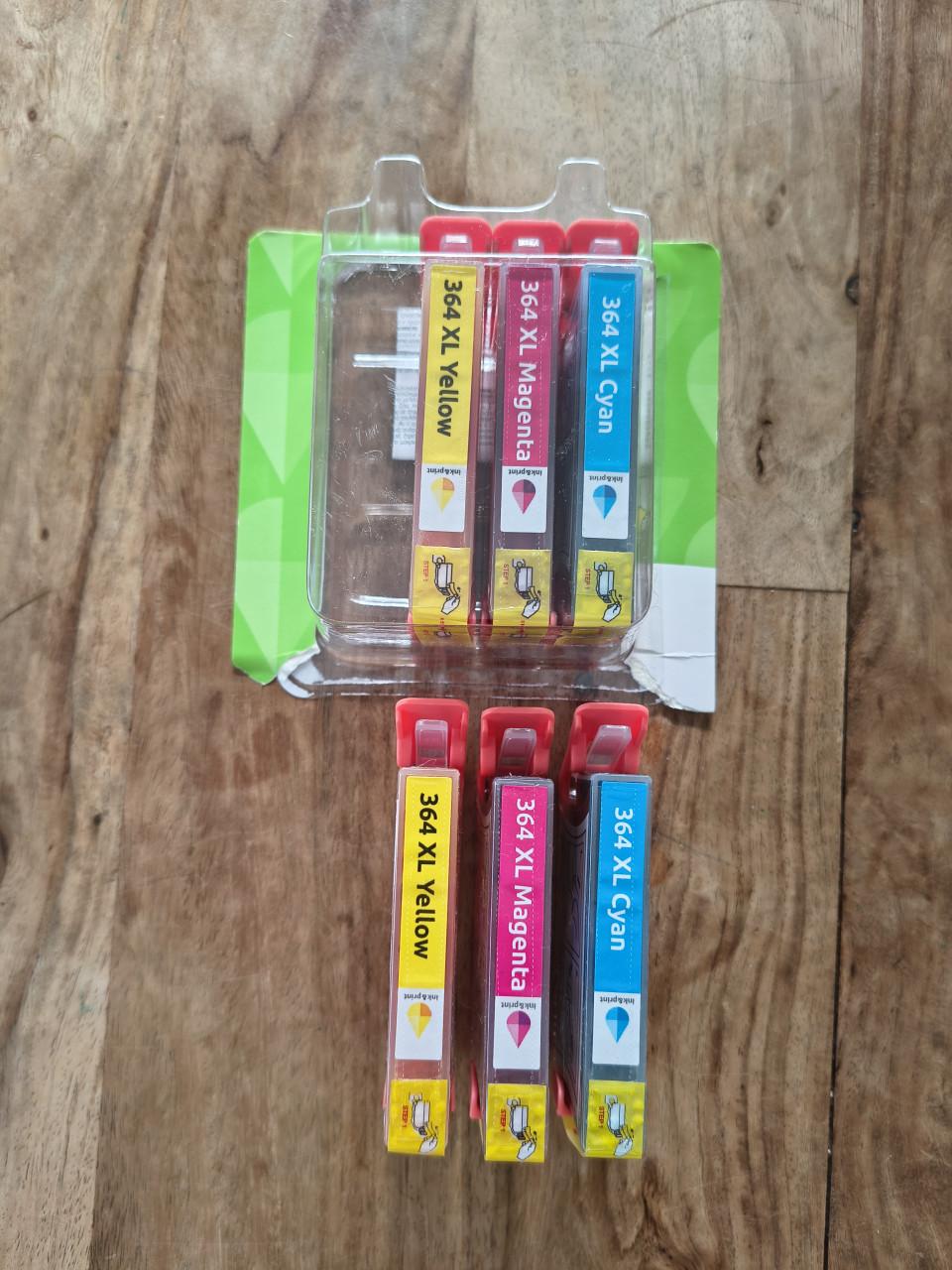 6x nieuwe inktcartridges HP 364 XL. Kleur cartridge nieuw.