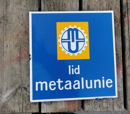 EMAILLE RECLAME BORD METAALUNIE