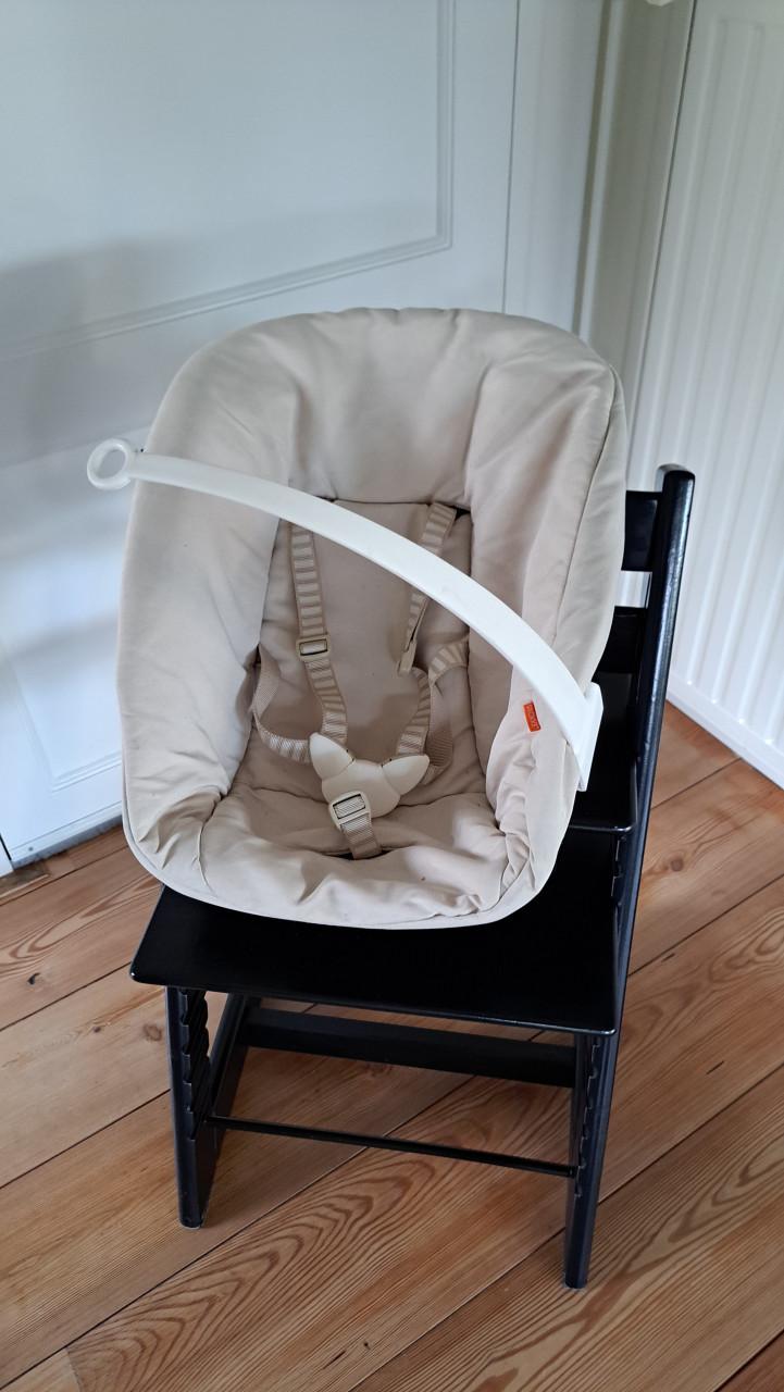 Stokke Tripp Trapp zwart complete set met Newbornset en verkleiner