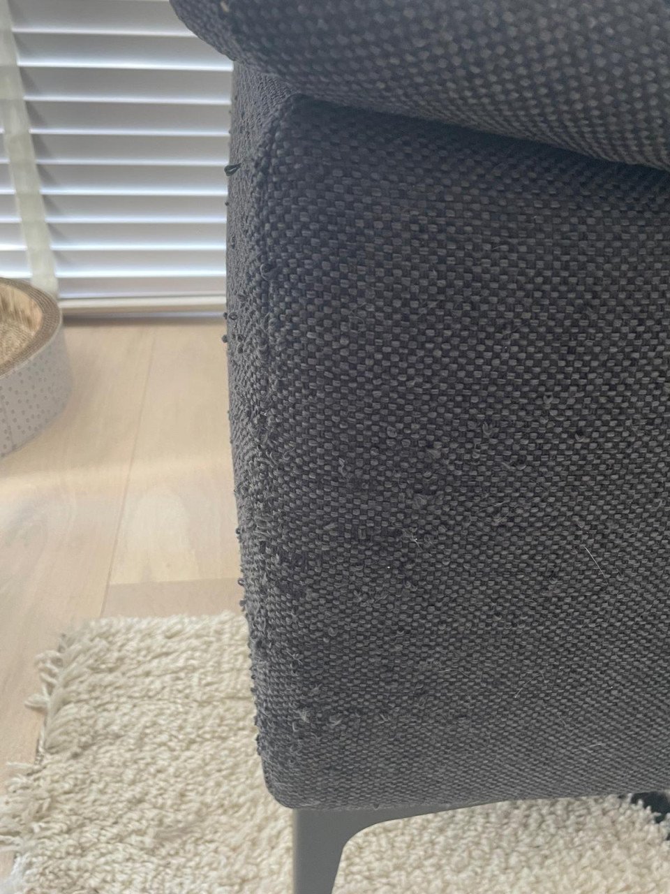 Bankstel Zwart Stof - 2.5 zit + 2 zit (met beschadiging door katten)