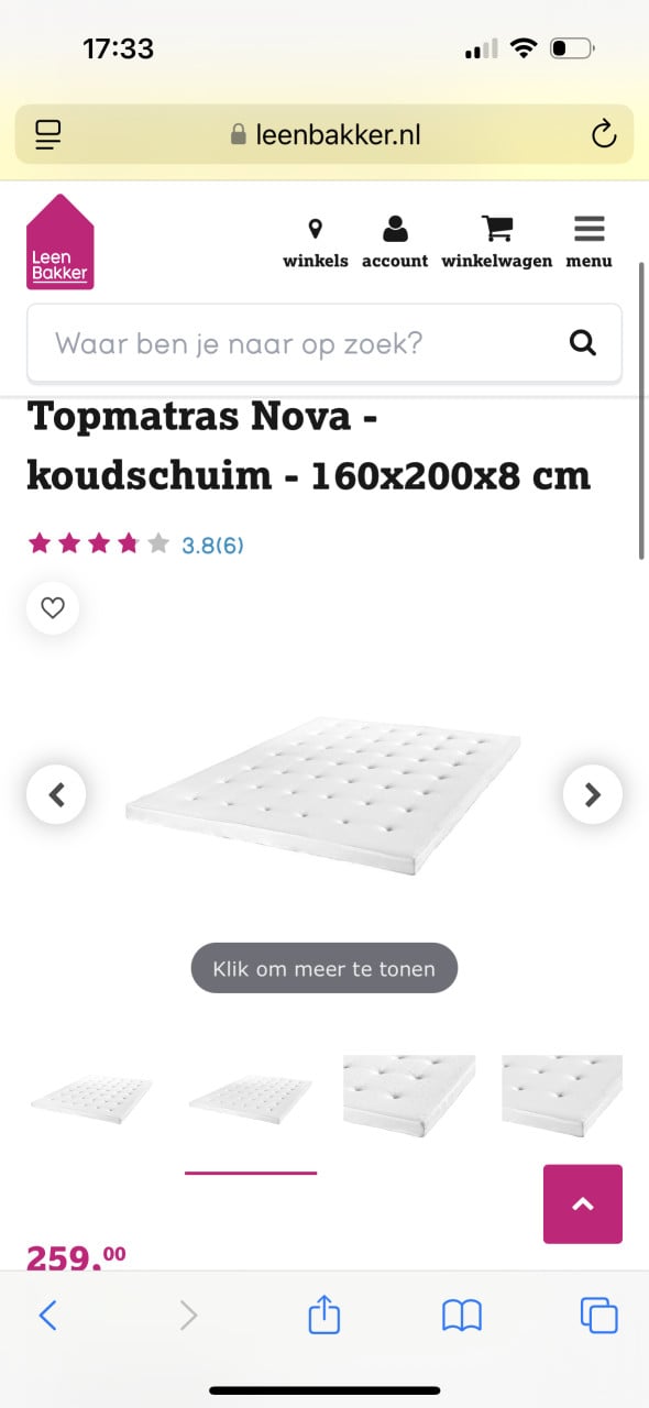 Topmatras Nova - koudschuim - 160x200x8 cm