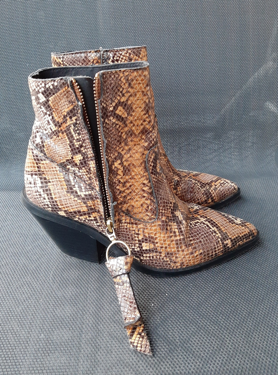Slangenprint leder laarsjes 36