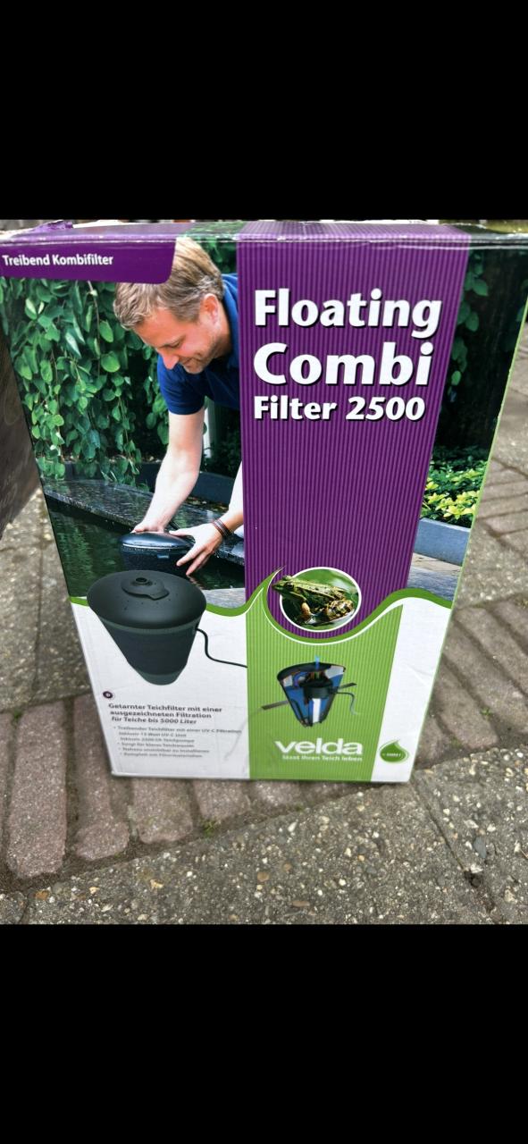 Te koop velda floating drijvend vijverfilter en 2500 lpu zuinige pomp