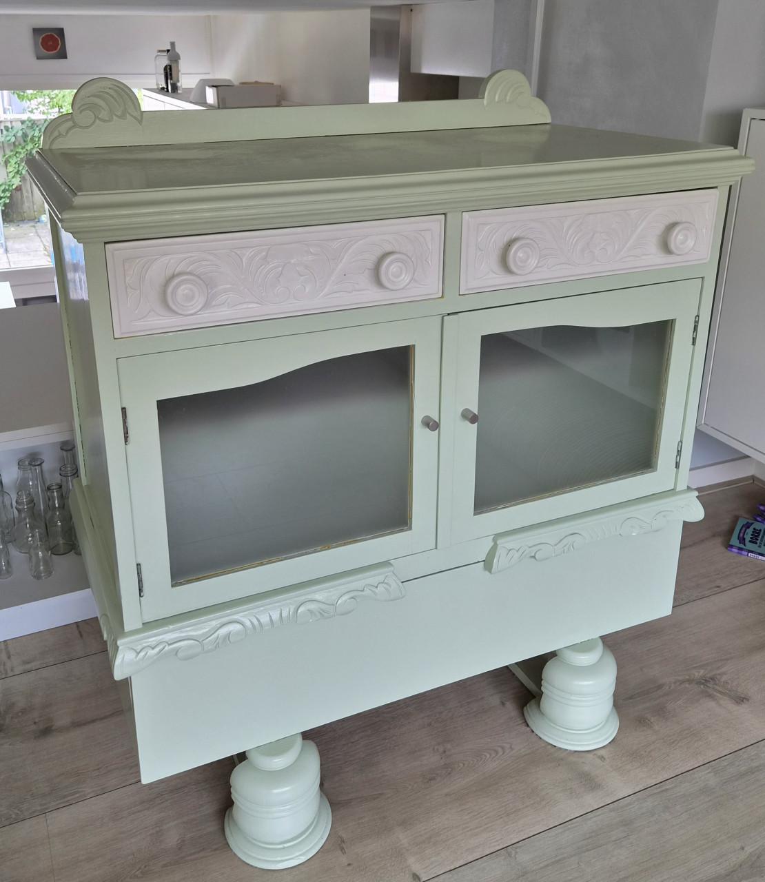Vintage theekastje - omgebouwd tot commode 93x46x94cm