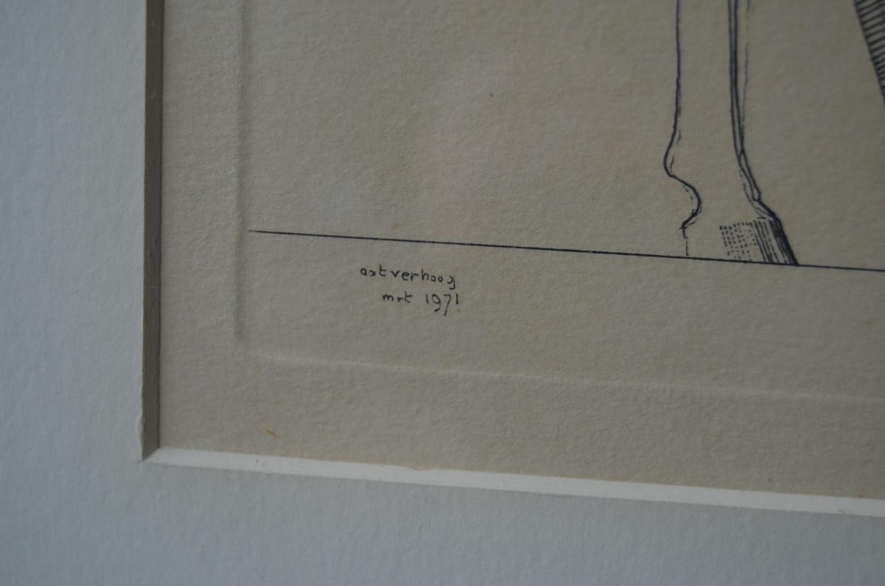 2 Etsen Aat Verhoog pendant gedrukt, gesigneerd/genummerd