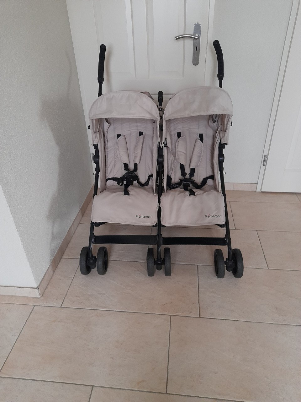 Premaman buggy Twin / tweelingbuggy  grijs ( in goede nette schone staat)