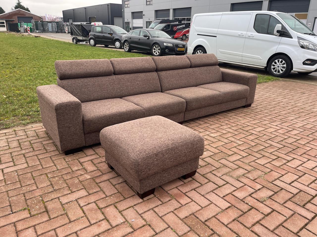 GRATIS LEVERING HEEL NL Grote Stoffen 4zit Bankstel + Hocker