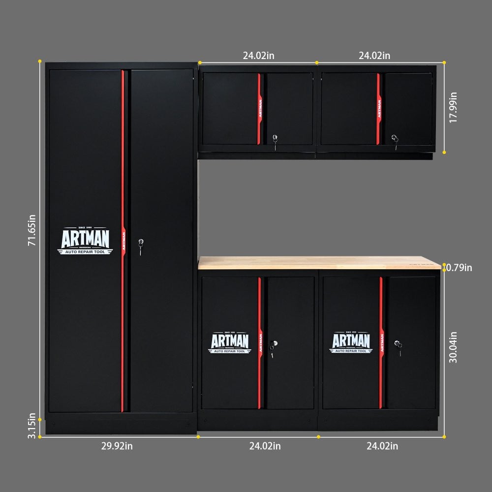 Stalenkastset – Modulaire opbergruimte met afsluitbare lades(zwart en rood)