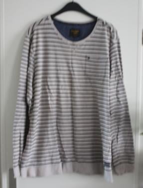 Beige blauw gestreepte trui maat 3xl