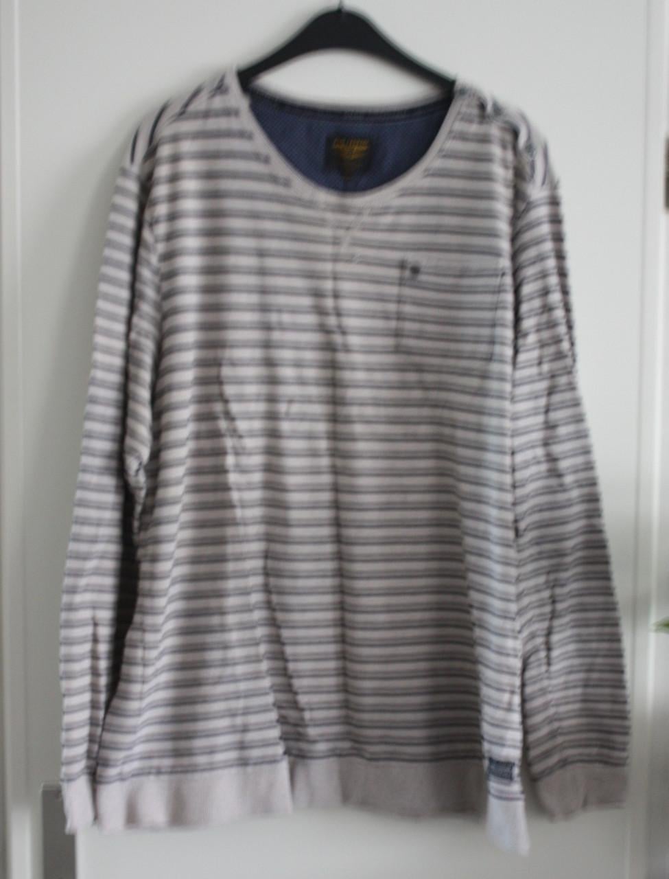 Beige blauw gestreepte trui maat 3xl