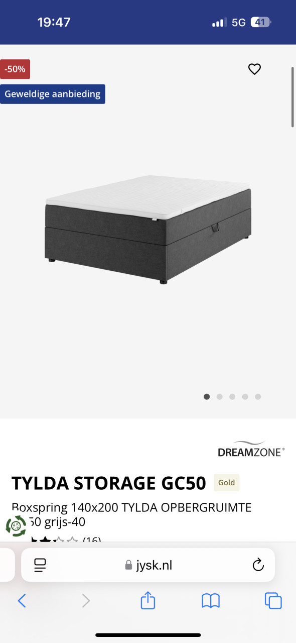Boxspring met opbergruimte
