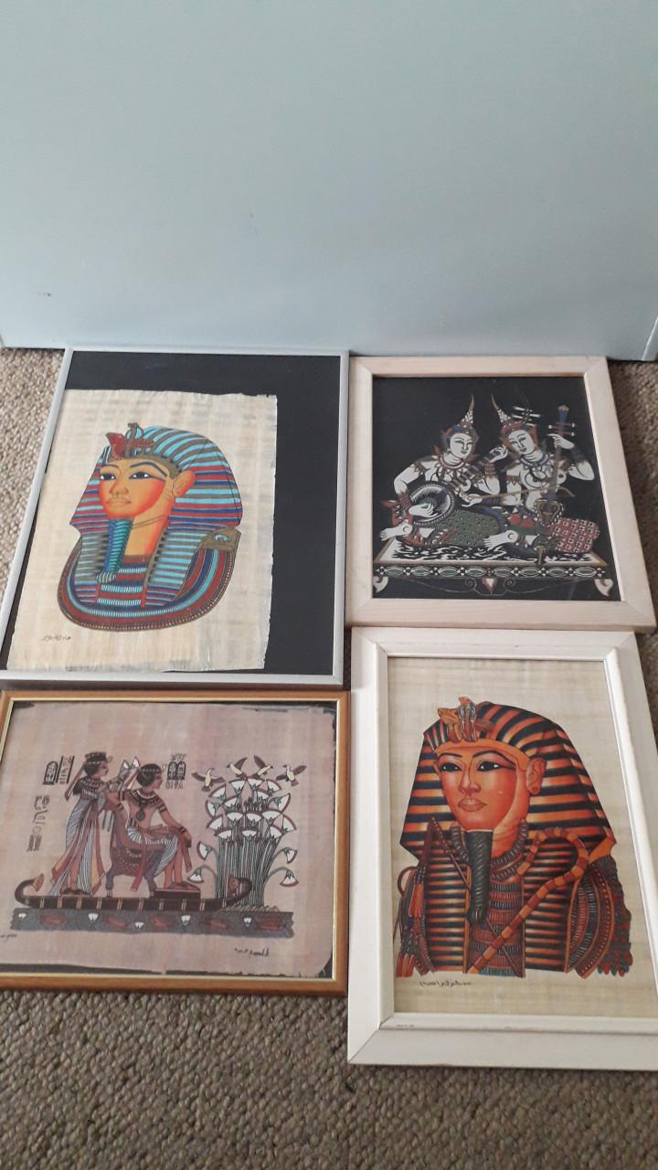 Partij tekeningen en schilderijtjes