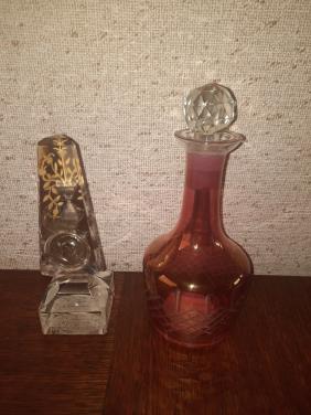 Karaf en presse-papier van Val Saint Lambert