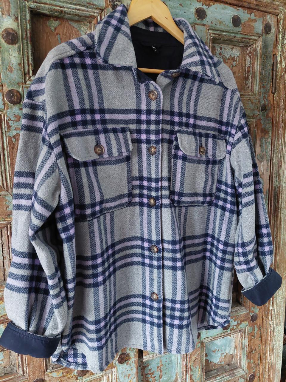Grijs/lila damesblouse/vest mt Large Hema