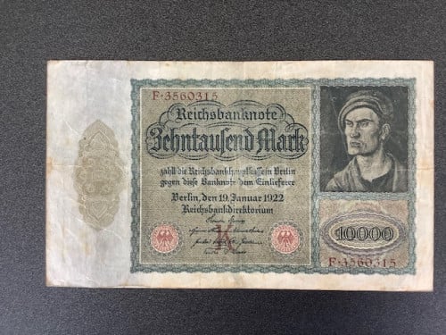Reichsbanknote 10000 Mark 1922.