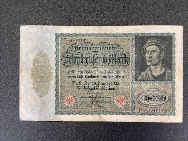 Reichsbanknote 10000 Mark 1922.