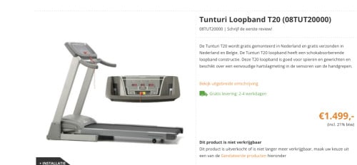 Top 🏃🏻‍♂️‍➡️🥰loopband van topmerk tunturi model T 20❤️🏃🏻‍♂️‍➡️ nieuwd