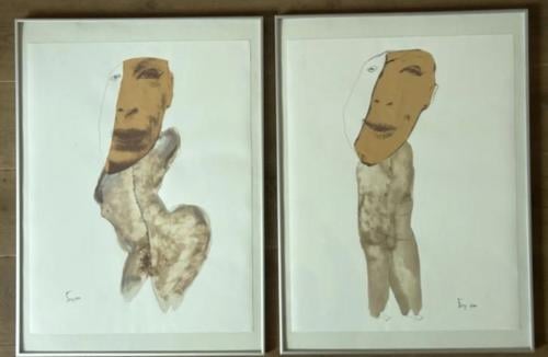 Surrealistisch Tweeluik -Moderne Kunst Abstracte Kunstwerken