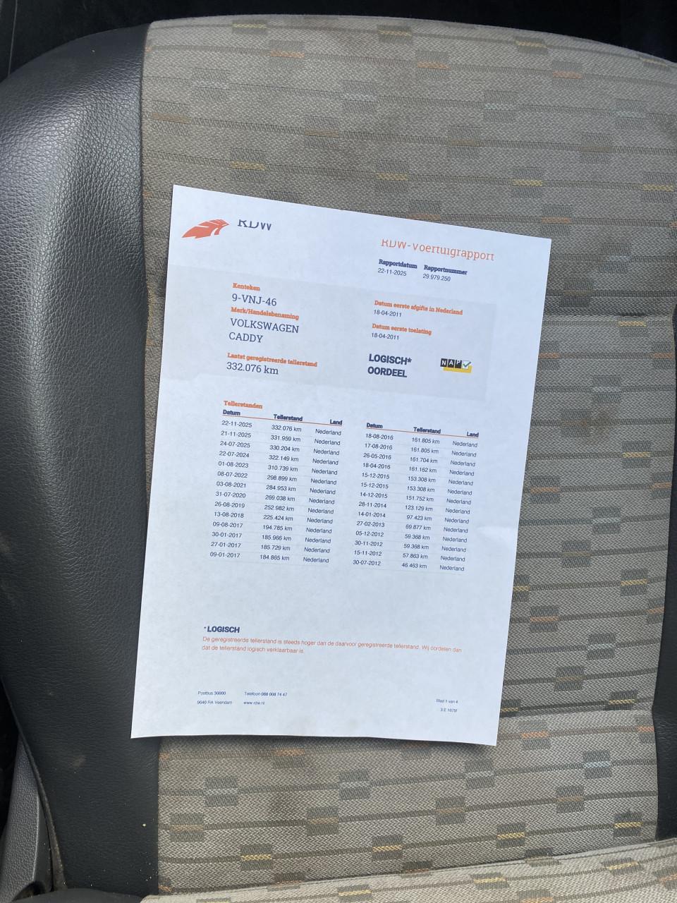 Volkswagen Caddy 1.6 D 55KW 2011 | NAP