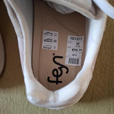 Sneakers, Feyn, taupe/beige/wit, kleine maat 39