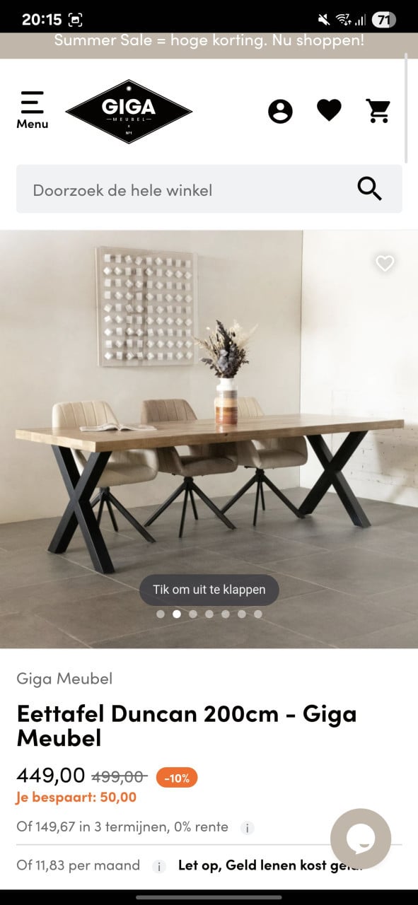 Duncan Mango Houten Eettafel 200 CM