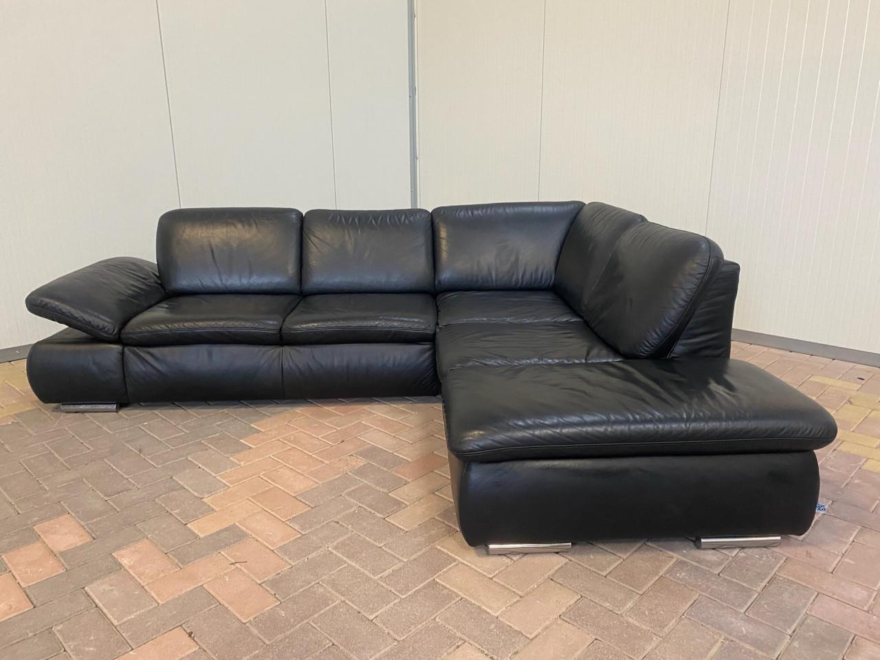 GRATIS LEVERING HEEL NL Mooie Zwarte Echt Leer Hoekbank