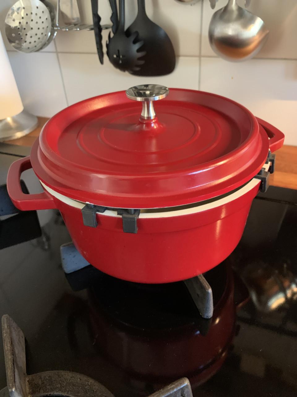 Rode gietijzeren braadpan 21cm doorsnee