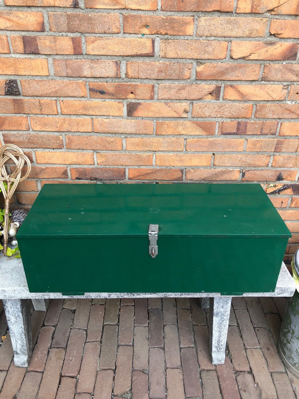 Groene gereedschap kist.