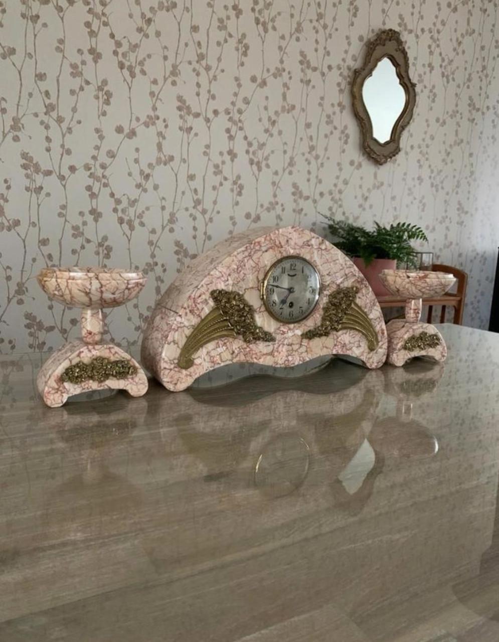 ✨Prachtige Sfeervolle Art Deco Pendule Set✨1920-1930✨