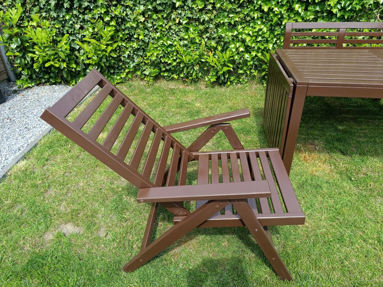IKEA APPLARO tuinset te koop – bruin gebeitst massief hout